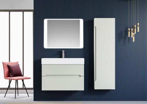 Тумба с раковиной Orka Malta 5001474 80х50 подвесная цвет серый - фото 3