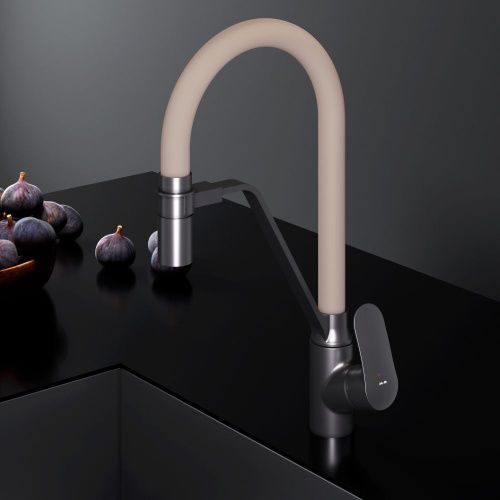 Смеситель для кухни Am.Pm Like F8007826 на мойку черный/бежевый