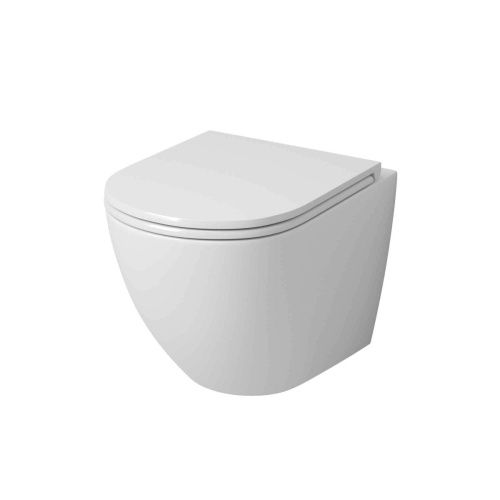 Унитаз подвесной Grossman Торнадо GR-4455SQ белый с сиденьем микролифт безободковый смыв торнадо