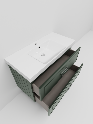 Тумба с раковиной La Fenice Cubo TWIN NFNC-01-CUB-G-100-2-2-100 100х50 подвесная цвет серый - фото 4