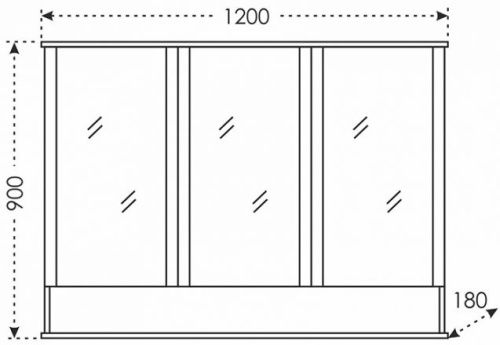 Зеркало-шкаф СанТа Вегас 700184 120х90 подвесной цвет белый - фото 3