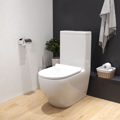 Унитаз напольный с бачком Grossman Style GR-4496S белый с сиденьем микролифт безободковый каскадный смыв - фото 5