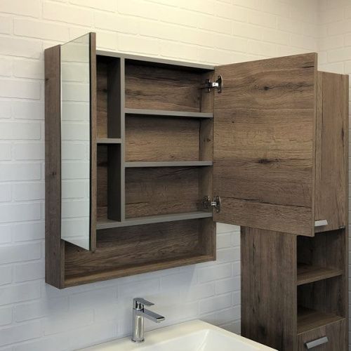 Зеркало-шкаф Comforty Никосия 00-00008851CF 70х80 подвесной цвет коричневый - фото 4