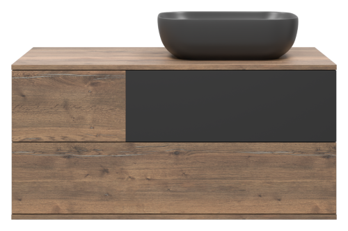 Тумба под раковину Misty Коломбо П-Кол-01100-074ПП 100х50 подвесная цвет серый/коричневый - фото 2