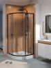 Душевой уголок Teymi Lina T00504 90х90 стекло прозрачное профиль черный с поддоном