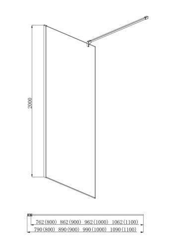 Душевая перегородка Aquatek AQ WIW 11020CH 110х200 стекло прозрачное профиль хром - фото 5