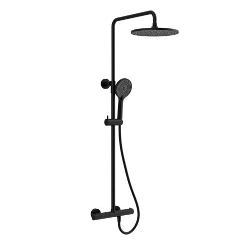 Душевая стойка Vincea Esse VSFS-1E0TMB настенная цвет черный с термостатом - фото 2