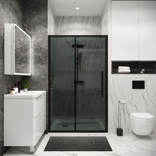 Душевая дверь Grossman Cosmo 100.K33.02.110.21.10 110х195 стекло тонированное профиль черный - фото 4