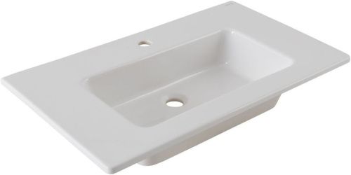 Раковина керамическая Allen Brau Fantasy 4.11025.20 80х50 полувстраиваемая цвет белый 1 отверстие под смеситель