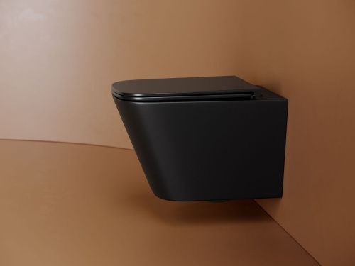 Унитаз подвесной Ceramica Nova UNION CN4009TMB черный с сиденьем микролифт безободковый смыв торнадо - фото 4