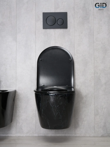 Унитаз подвесной Gid Convexo 62227Y черный с сиденьем микролифт безободковый смыв торнадо - фото 2