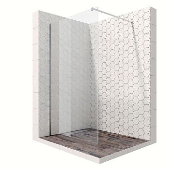 Душевая перегородка Ambassador Walk-in 15031104 120х200 стекло прозрачное профиль хром