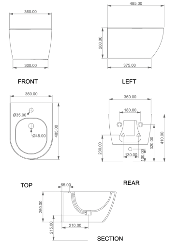 Биде подвесное GSG Ceramic Design Like LKBISOXXS001 цвет белый - фото 2