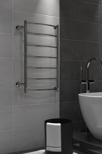 Полотенцесушитель водяной Indigo Arc LASW90-60-б/п-80 70х90 хром - фото 5