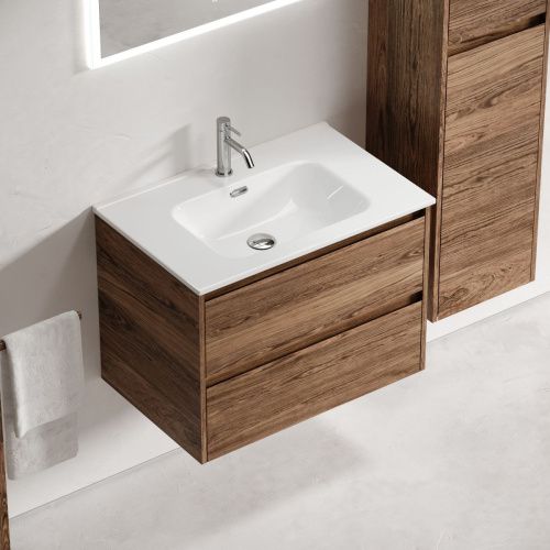 Тумба под раковину Sancos Libra LB70ECH 70х50 подвесная цвет коричневый - фото 3