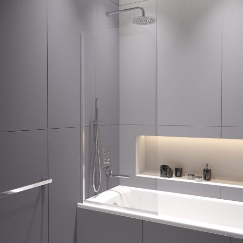 Душевая шторка на ванну RGW Screens 411110908-11 80х150 стекло прозрачное профиль хром ориентация универсальная - фото 2