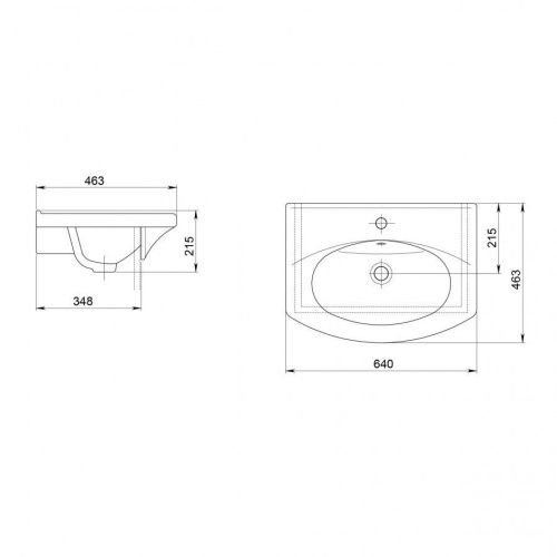 Раковина из сантехнического фарфора Santeri Новая 131207S0011B0 60х50 накладная цвет белый - фото 3