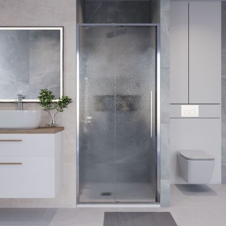 Душевая дверь Niagara Nova NG-65-10CH 100х195 стекло шиншилла профиль хром