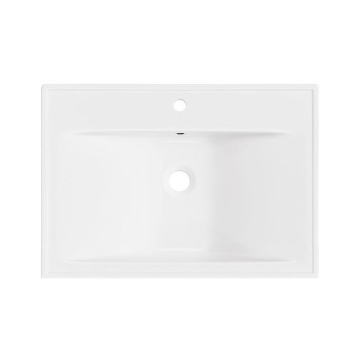 Раковина из сантехнического фарфора Wellsee FreeDom 151104000 70х50 подвесная цвет белый 1 отверстие под смеситель - фото 3