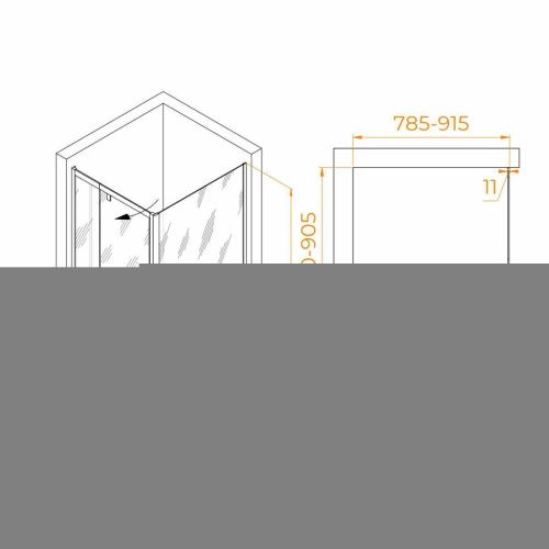 Душевой уголок RGW Passage 41084489-014 90х80 стекло прозрачное профиль черный без поддона - фото 2