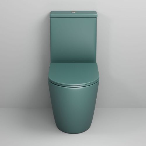Унитаз напольный с бачком Grossman Color GR-4480OLMS зеленый с сиденьем безободковый каскадный смыв - фото 3