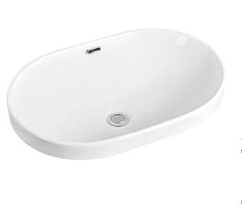 Раковина керамическая Art&Max AM6360 60х40 полувстраиваемая цвет белый