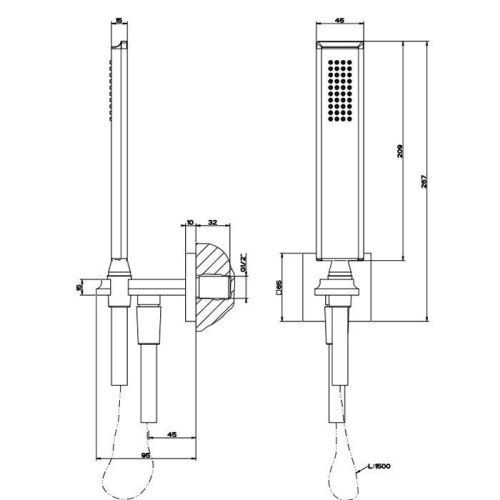 Душевой гарнитур Gessi Eleganza 46127#031 настенный хром - фото 2