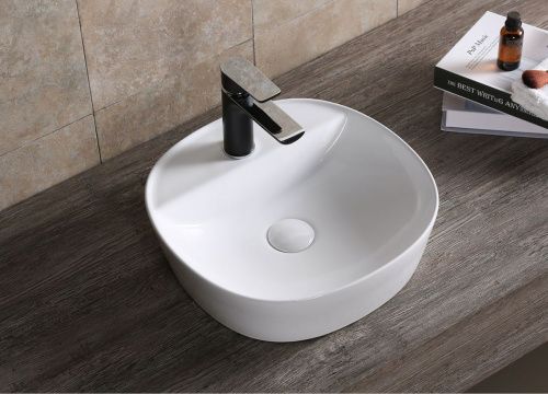 Раковина из сантехнического фарфора Cerutti SPA CR0075 40х40 накладная цвет белый 1 отверстие под смеситель