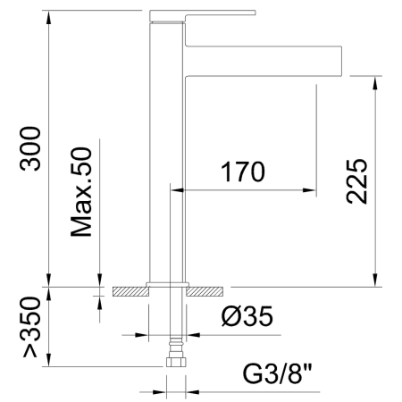 Смеситель для раковины Clever VELVET 61946 на столешницу оружейная сталь
