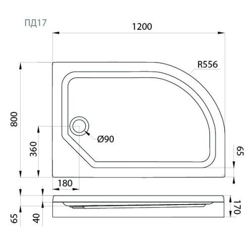 Душевой поддон акриловый Тритон Щ0000038230 120х80 белый с каркасом - фото 2