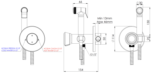 Гигиенический душ со смесителем Remer ET65RP медь - фото 2