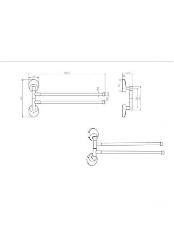 Полотенцедержатель CeramaLux Valencia 73214-2 - фото 2