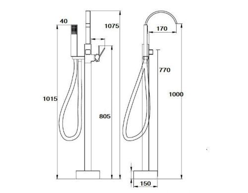 Смеситель BOCH MANN RESIA BM7775 напольный хром - фото 2