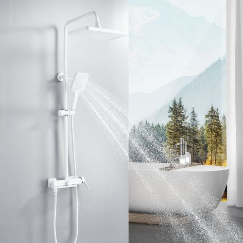 Душевая стойка Shevanik S9936C настенная цвет белый - фото 4