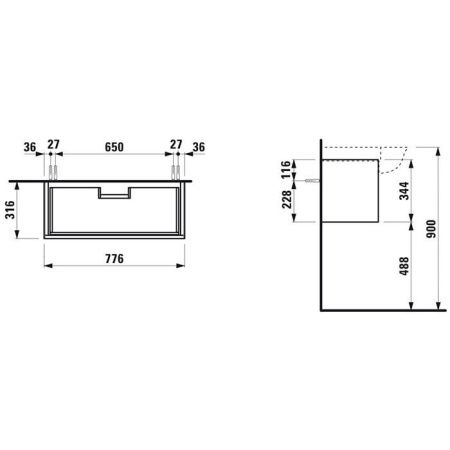 Тумба под раковину Laufen New Classic 4.0604.1.085.628.1 80х30 цвет коричневый