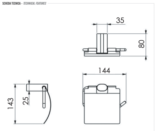 Бумагодержатель Remer Lounge LN60CR - фото 3