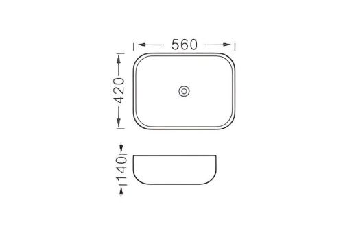 Раковина из сантехнического фарфора Aquatek AQ5526-MB 60х40 накладная цвет черный без отверстий под смеситель - фото 5