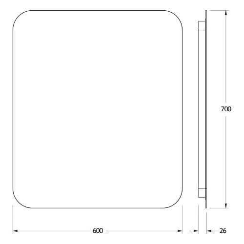 Зеркало с подсветкой Defesto OPTI DF 2816R 60х70 подвесное - фото 2
