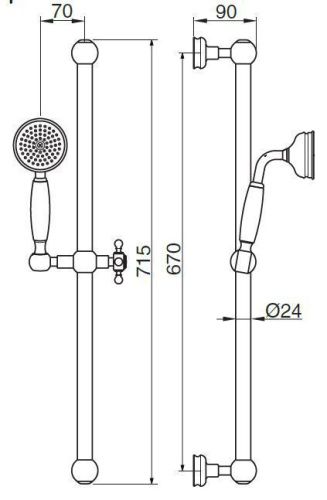 Душевой гарнитур Cezares OLIMP OLIMP-SD-02 настенный бронза - фото 2
