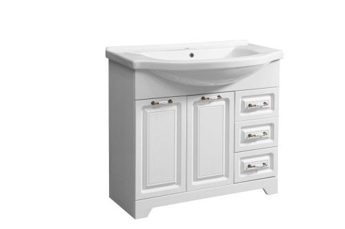 Тумба под раковину Stella Polar Кармела ольха SP-00000175 90х30 напольная цвет белый - фото 5