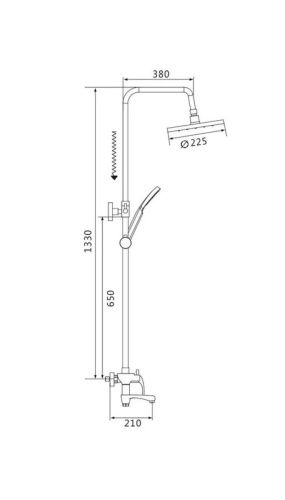 Душевая стойка Shevanik S9436 настенная цвет хром - фото 3