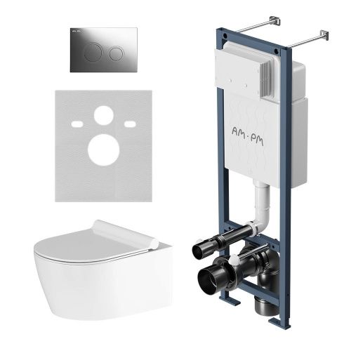 Комплект унитаз с инсталляцией с клавишей смыва Am.Pm Jupiter IS110151.DX77C1700 - фото 2