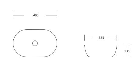 Раковина из сантехнического фарфора Milleau BOUTIQUE MU7100K-MG/EGG 50х40 накладная цвет золото без отверстий под смеситель