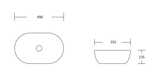 Раковина из сантехнического фарфора Milleau BOUTIQUE MU7100K-MG/EGG 50х40 накладная цвет золото без отверстий под смеситель - фото 2