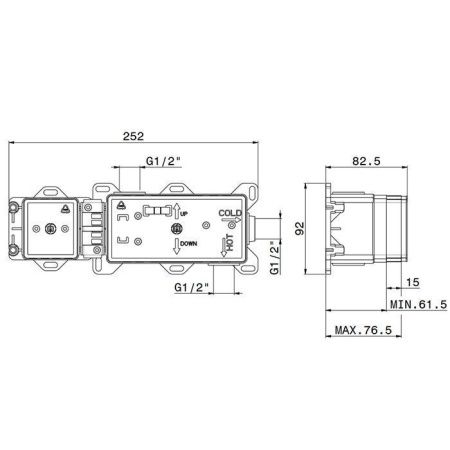 Встраиваемая часть душ. смесителя на 2 выхода 1/2" Newform 31030.00.000