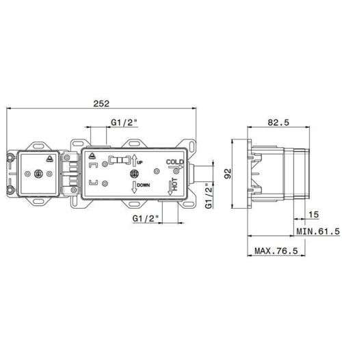 Встраиваемая часть душ. смесителя на 2 выхода 1/2" Newform 31030.00.000 - фото 2