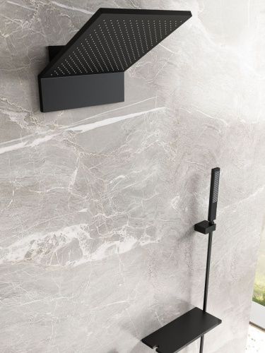 Душевая система Vincea VSFW-2F11TMB встраиваемая в стену цвет черный с термостатом - фото 5