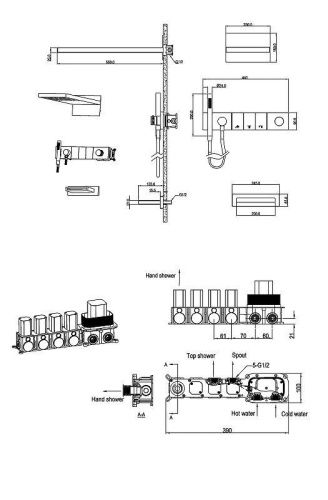 Душевая система Boheme Zodiac 132-2-MW встраиваемая в стену цвет белый - фото 2
