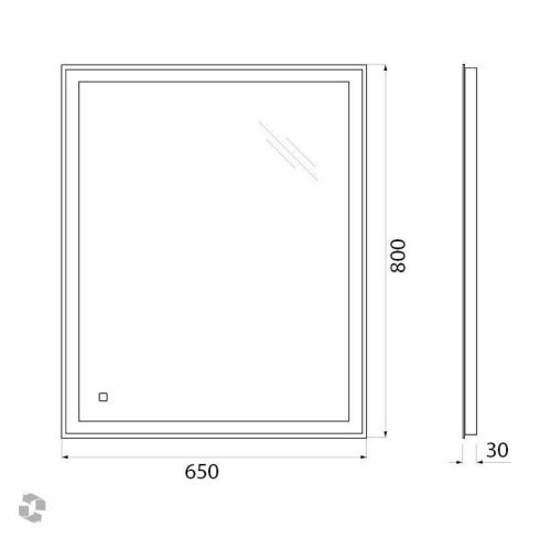 Зеркало с подсветкой BelBagno SPC-GRT-650-800-LED-TCH 70х80 подвесное - фото 5