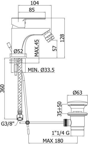 Смеситель Paffoni Blu BLU135CR на биде хром - фото 2